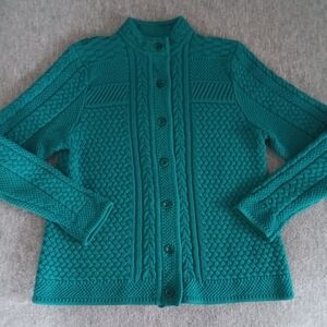 L.L. Bean Teal Women's Cotton Cardigan Sweater